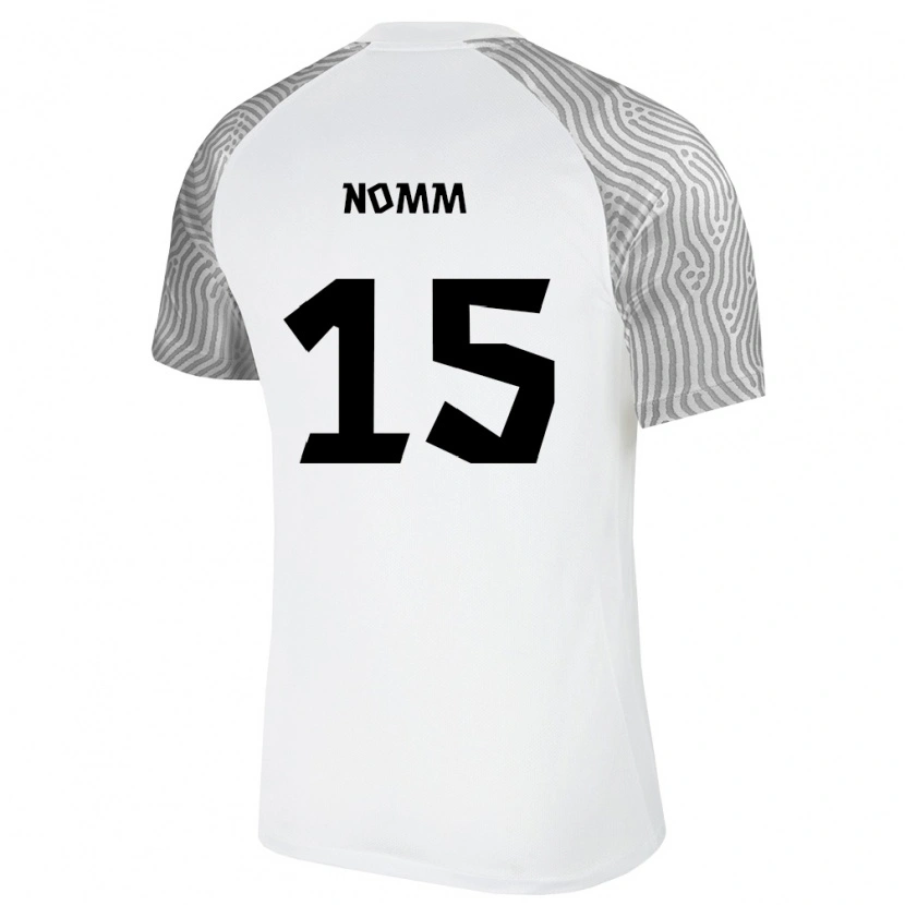 Danxen Hombre Camiseta Estonia Uku Nomm #15 Blanco Gris 2ª Equipación 26-28 La Camisa México