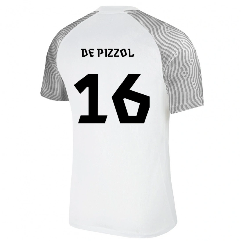 Danxen Hombre Camiseta Estonia Oscar De Pizzol #16 Blanco Gris 2ª Equipación 26-28 La Camisa México