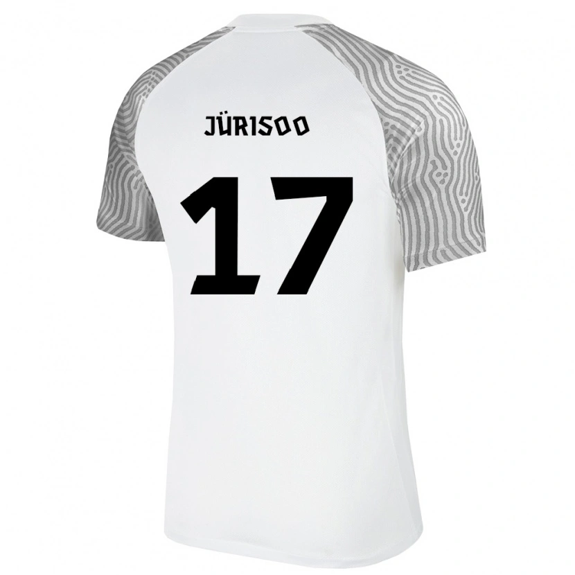 Danxen Hombre Camiseta Estonia Taavi Jürisoo #17 Blanco Gris 2ª Equipación 26-28 La Camisa México