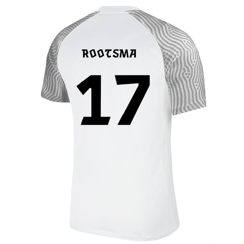 Danxen Hombre Camiseta Estonia Ottomar Rootsma #17 Blanco Gris 2ª Equipación 26-28 La Camisa México