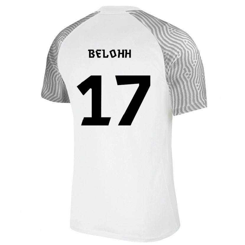 Danxen Hombre Camiseta Estonia Kirill Belohh #17 Blanco Gris 2ª Equipación 26-28 La Camisa México