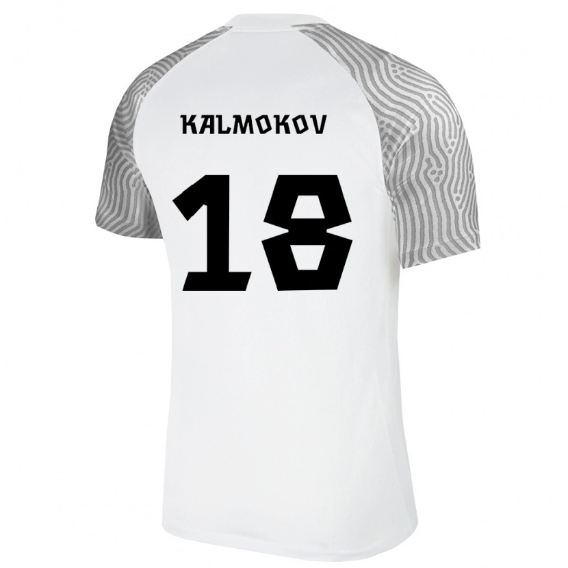 Danxen Hombre Camiseta Estonia Nikita Kalmokov #18 Blanco Gris 2ª Equipación 26-28 La Camisa México