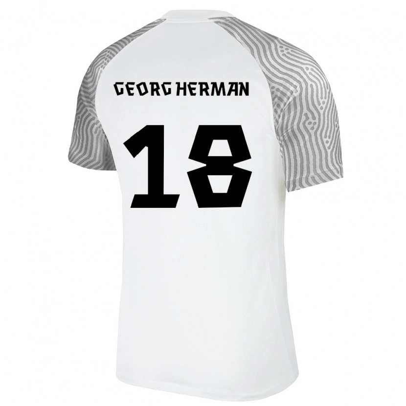 Danxen Hombre Camiseta Estonia Gustav Georg Herman #18 Blanco Gris 2ª Equipación 26-28 La Camisa México
