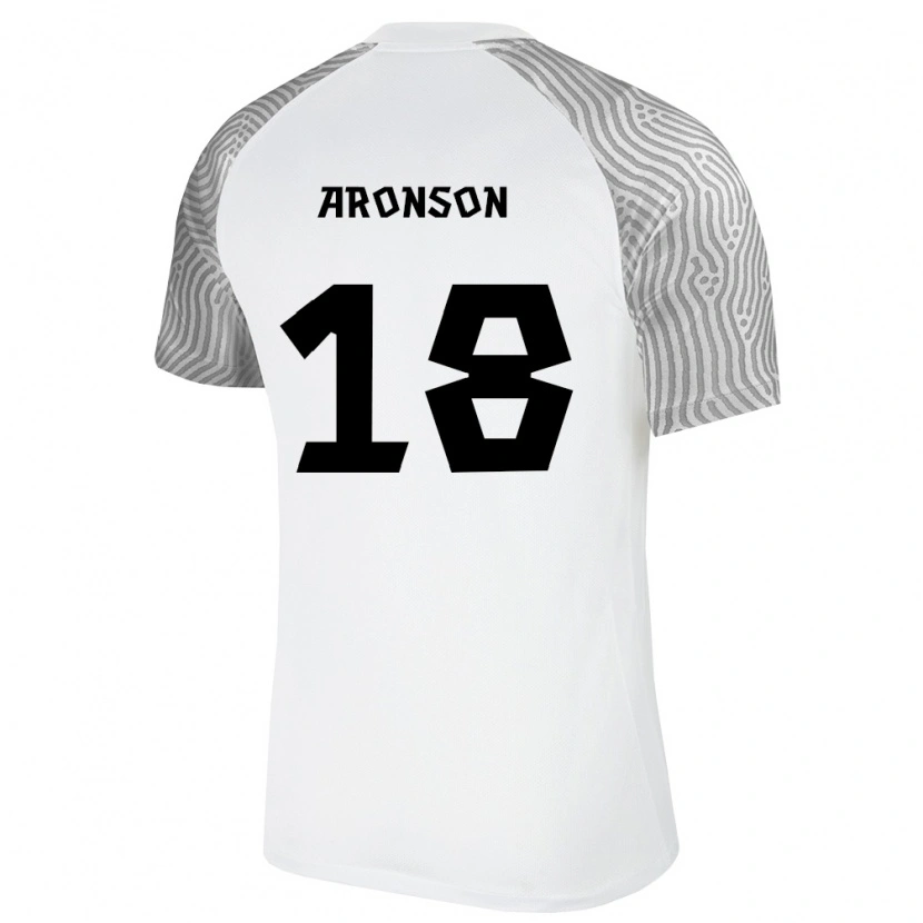 Danxen Hombre Camiseta Estonia Arseni Aronson #18 Blanco Gris 2ª Equipación 26-28 La Camisa México