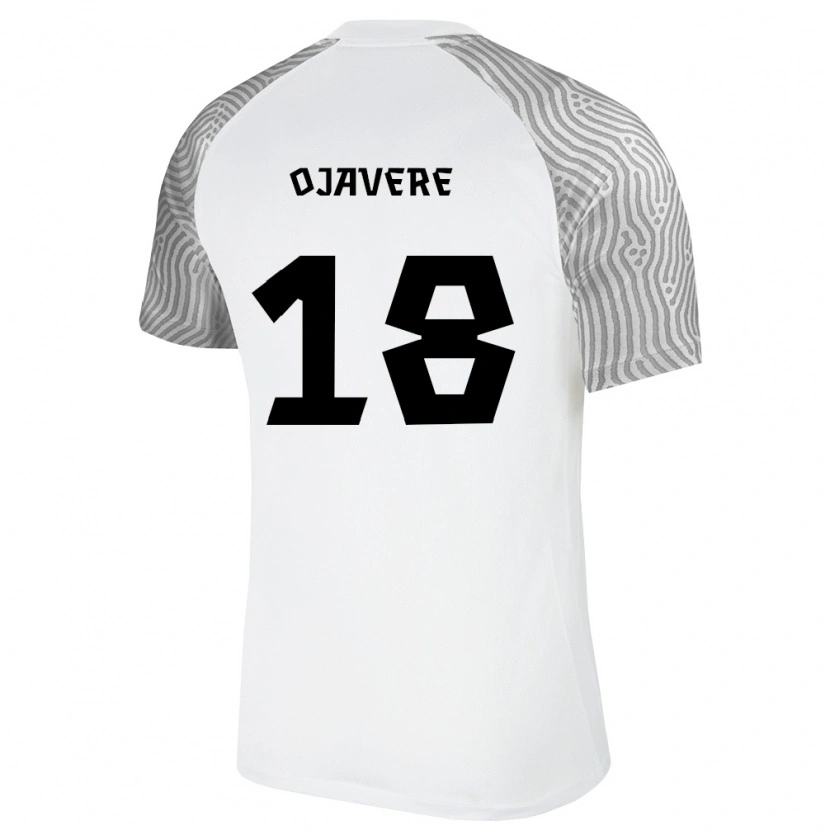 Danxen Hombre Camiseta Estonia Paul Ojavere #18 Blanco Gris 2ª Equipación 26-28 La Camisa México