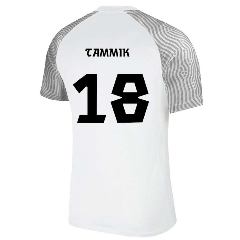 Danxen Hombre Camiseta Estonia Tanel Tammik #18 Blanco Gris 2ª Equipación 26-28 La Camisa México