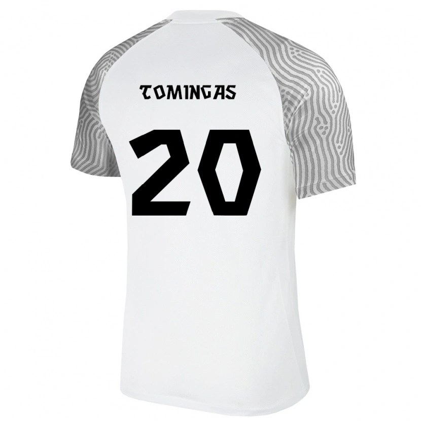 Danxen Hombre Camiseta Estonia Kert Tomingas #20 Blanco Gris 2ª Equipación 26-28 La Camisa México