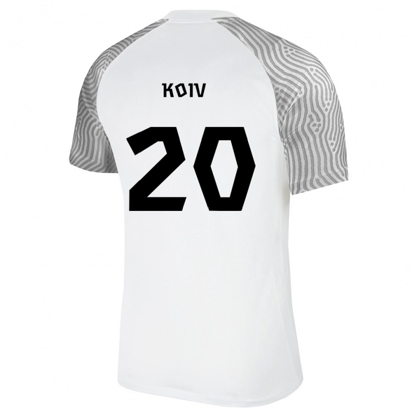 Danxen Hombre Camiseta Estonia Kennert Koiv #20 Blanco Gris 2ª Equipación 26-28 La Camisa México