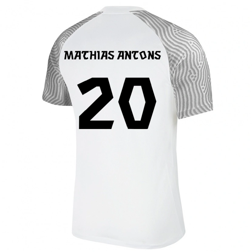 Danxen Hombre Camiseta Estonia Oskar Mathias Antons #20 Blanco Gris 2ª Equipación 26-28 La Camisa México