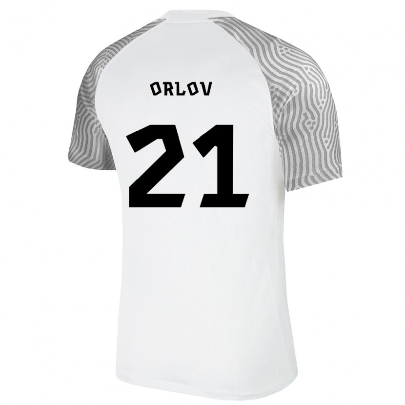 Danxen Hombre Camiseta Estonia Mihhail Orlov #21 Blanco Gris 2ª Equipación 26-28 La Camisa México