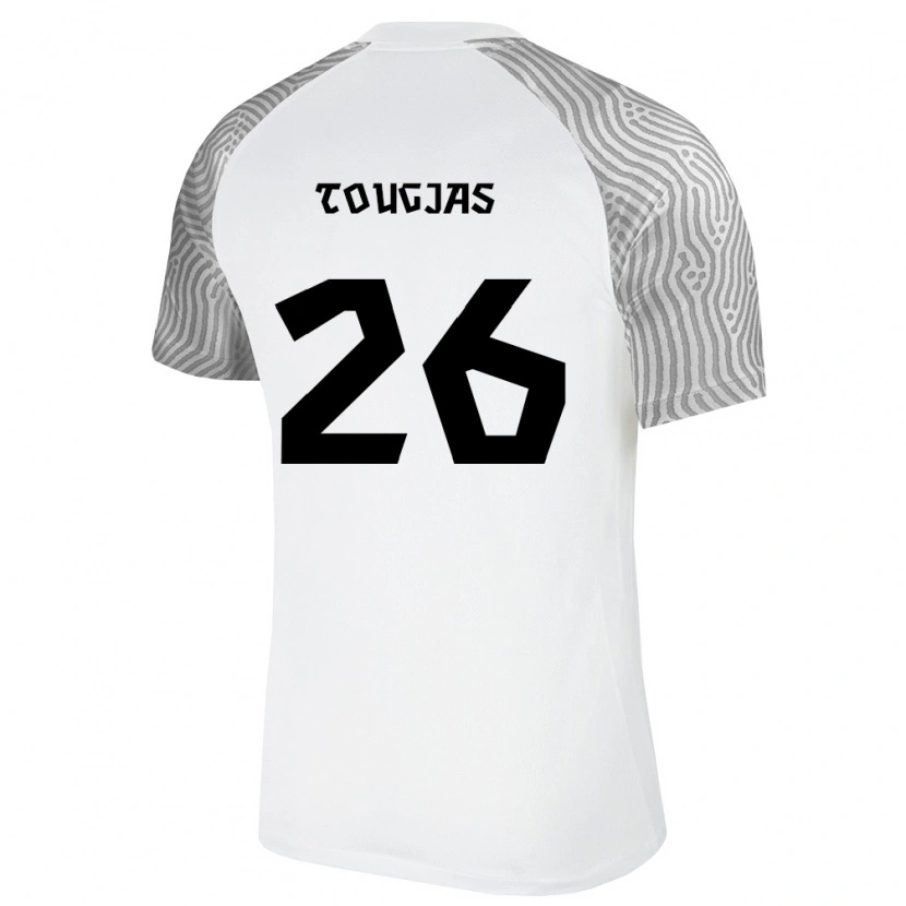 Danxen Hombre Camiseta Estonia Erko Tougjas #26 Blanco Gris 2ª Equipación 26-28 La Camisa México