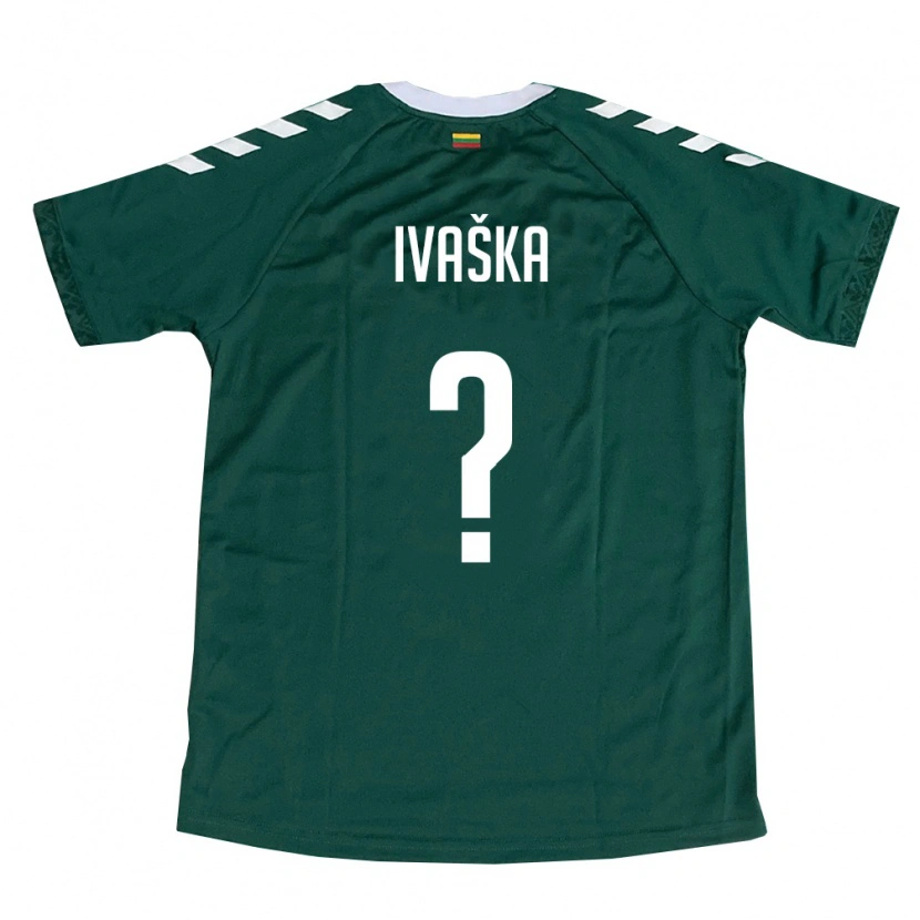 Danxen Hombre Camiseta Lituania Ignas Ivaška #0 Verde Oscuro Blanco 2ª Equipación 26-28 La Camisa México