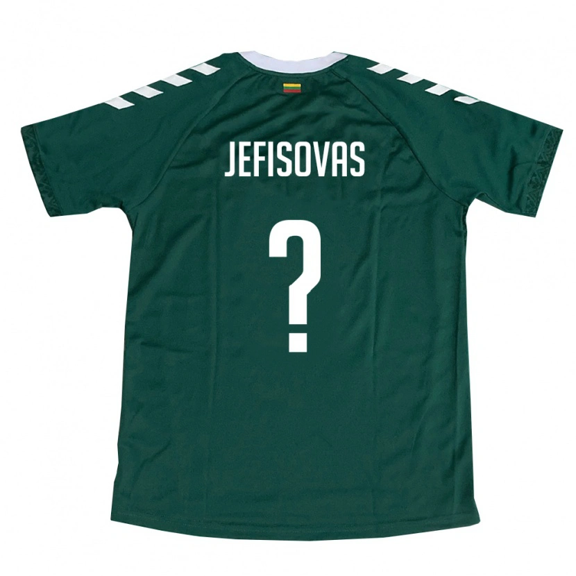 Danxen Hombre Camiseta Lituania Timas Jefisovas #0 Verde Oscuro Blanco 2ª Equipación 26-28 La Camisa México