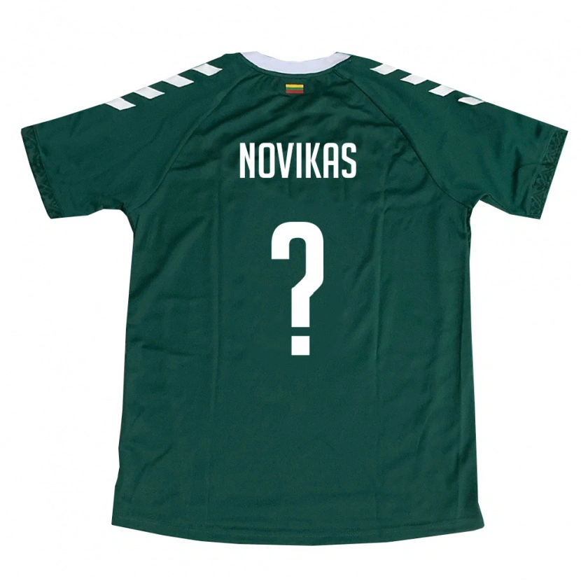 Danxen Hombre Camiseta Lituania Artiom Novikas #0 Verde Oscuro Blanco 2ª Equipación 26-28 La Camisa México