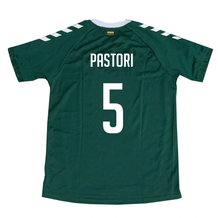 Danxen Hombre Camiseta Lituania Matias Pastori #5 Verde Oscuro Blanco 2ª Equipación 26-28 La Camisa México