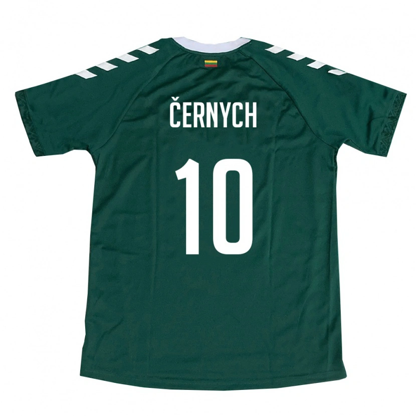 Danxen Hombre Camiseta Lituania Fedor Černych #10 Verde Oscuro Blanco 2ª Equipación 26-28 La Camisa México
