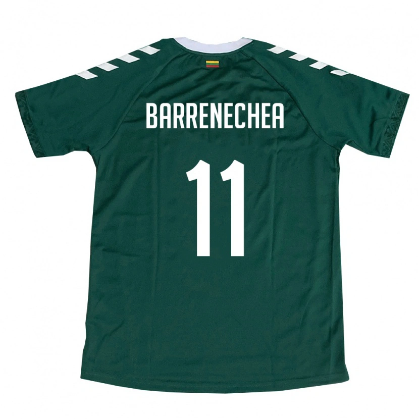Danxen Hombre Camiseta Lituania Felipe Barrenechea #11 Verde Oscuro Blanco 2ª Equipación 26-28 La Camisa México