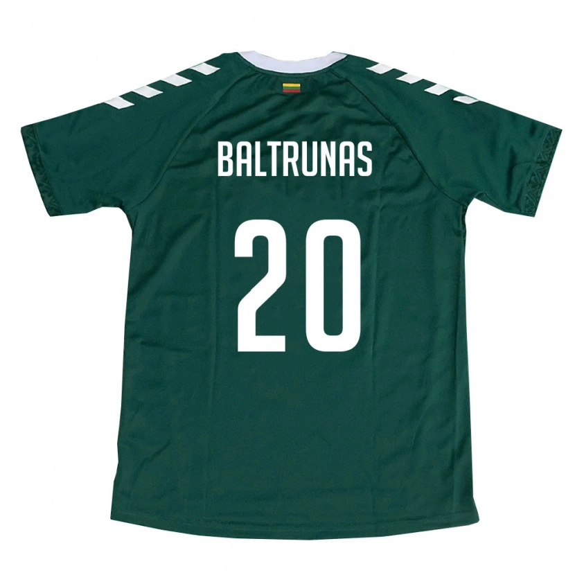 Danxen Hombre Camiseta Lituania Žygimantas Baltrūnas #20 Verde Oscuro Blanco 2ª Equipación 26-28 La Camisa México