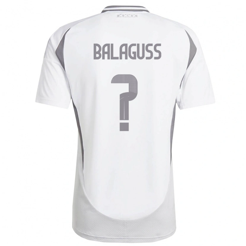 Danxen Hombre Camiseta Letonia Nils Balaguss #0 Blanco Gris Oscuro 2ª Equipación 26-28 La Camisa México