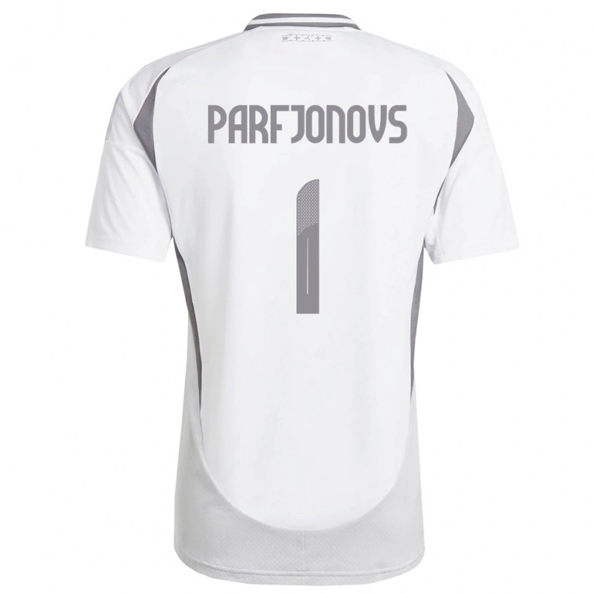 Danxen Hombre Camiseta Letonia Nikita Parfjonovs #1 Blanco Gris Oscuro 2ª Equipación 26-28 La Camisa México