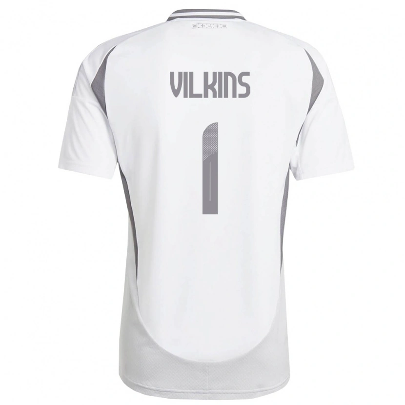 Danxen Hombre Camiseta Letonia Hugo Vilkins #1 Blanco Gris Oscuro 2ª Equipación 26-28 La Camisa México