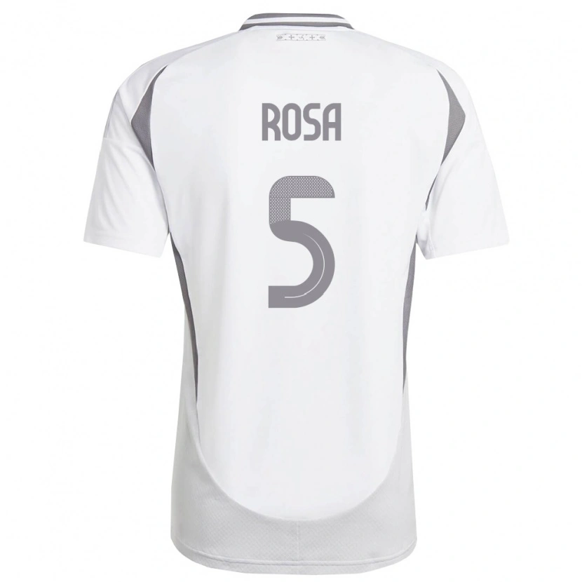 Danxen Hombre Camiseta Letonia Fabio Rosa #5 Blanco Gris Oscuro 2ª Equipación 26-28 La Camisa México