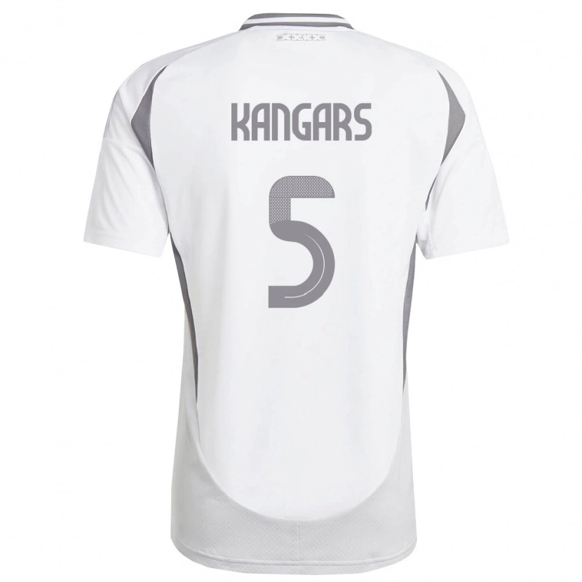 Danxen Hombre Camiseta Letonia Alans Kangars #5 Blanco Gris Oscuro 2ª Equipación 26-28 La Camisa México