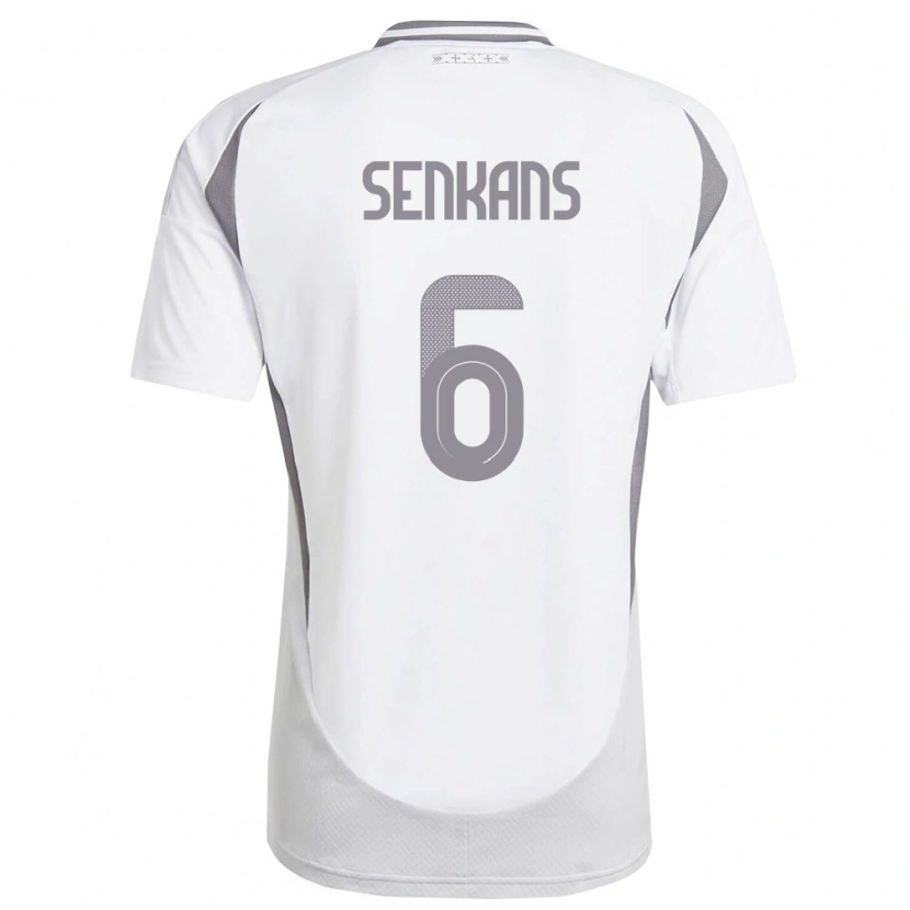 Danxen Hombre Camiseta Letonia Martins Senkans #6 Blanco Gris Oscuro 2ª Equipación 26-28 La Camisa México