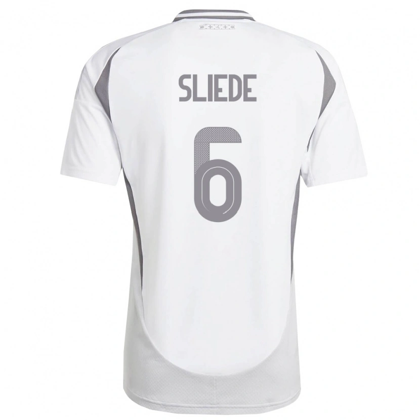 Danxen Hombre Camiseta Letonia Niks Sliede #6 Blanco Gris Oscuro 2ª Equipación 26-28 La Camisa México