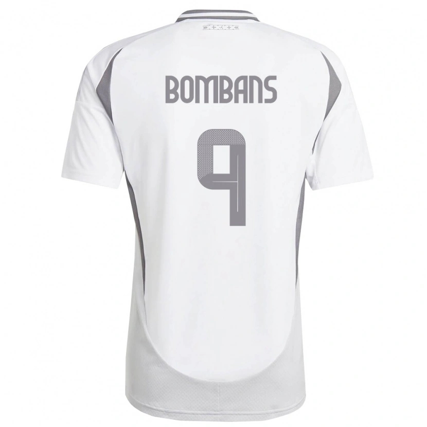 Danxen Hombre Camiseta Letonia Georgijs Bombans #9 Blanco Gris Oscuro 2ª Equipación 26-28 La Camisa México
