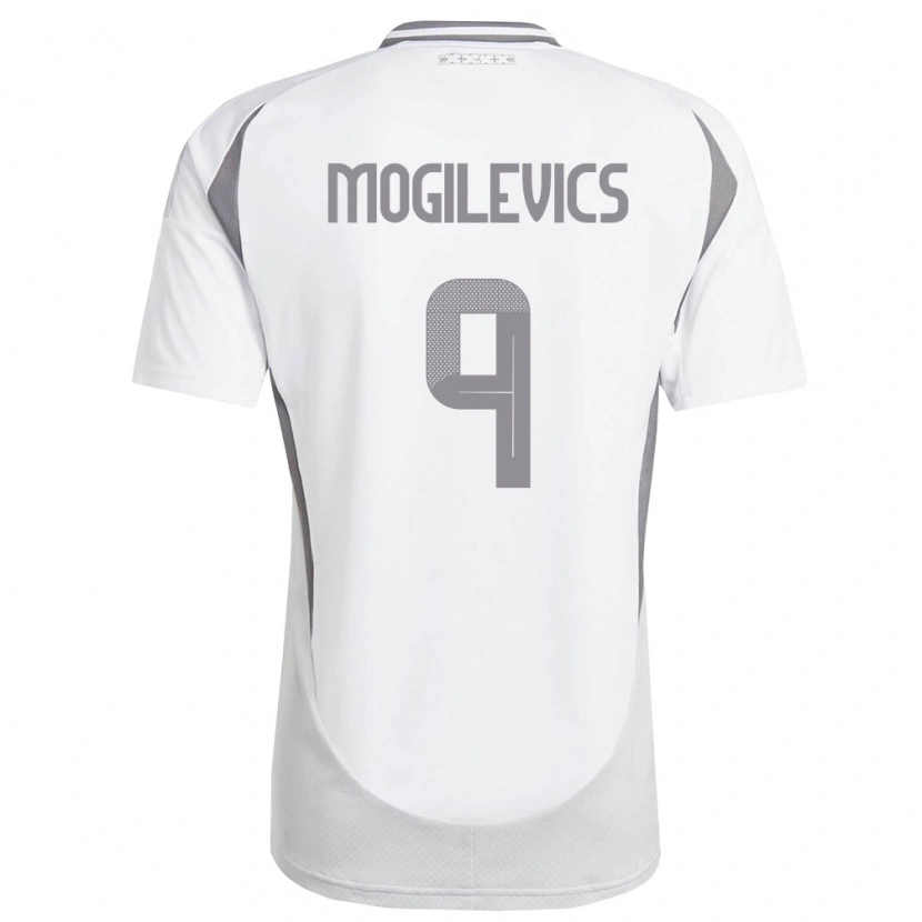 Danxen Hombre Camiseta Letonia Miroslavs Mogilevics #9 Blanco Gris Oscuro 2ª Equipación 26-28 La Camisa México