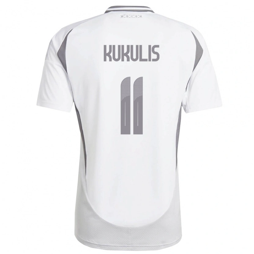 Danxen Hombre Camiseta Letonia Roberts Kukulis #11 Blanco Gris Oscuro 2ª Equipación 26-28 La Camisa México