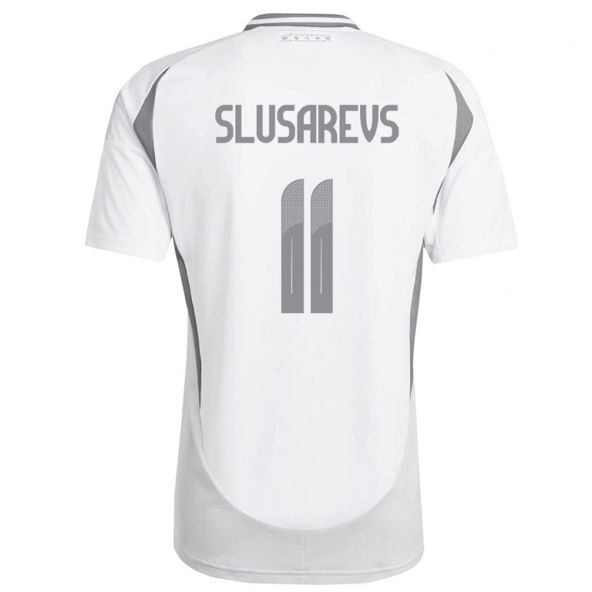 Danxen Hombre Camiseta Letonia Danila Slusarevs #11 Blanco Gris Oscuro 2ª Equipación 26-28 La Camisa México