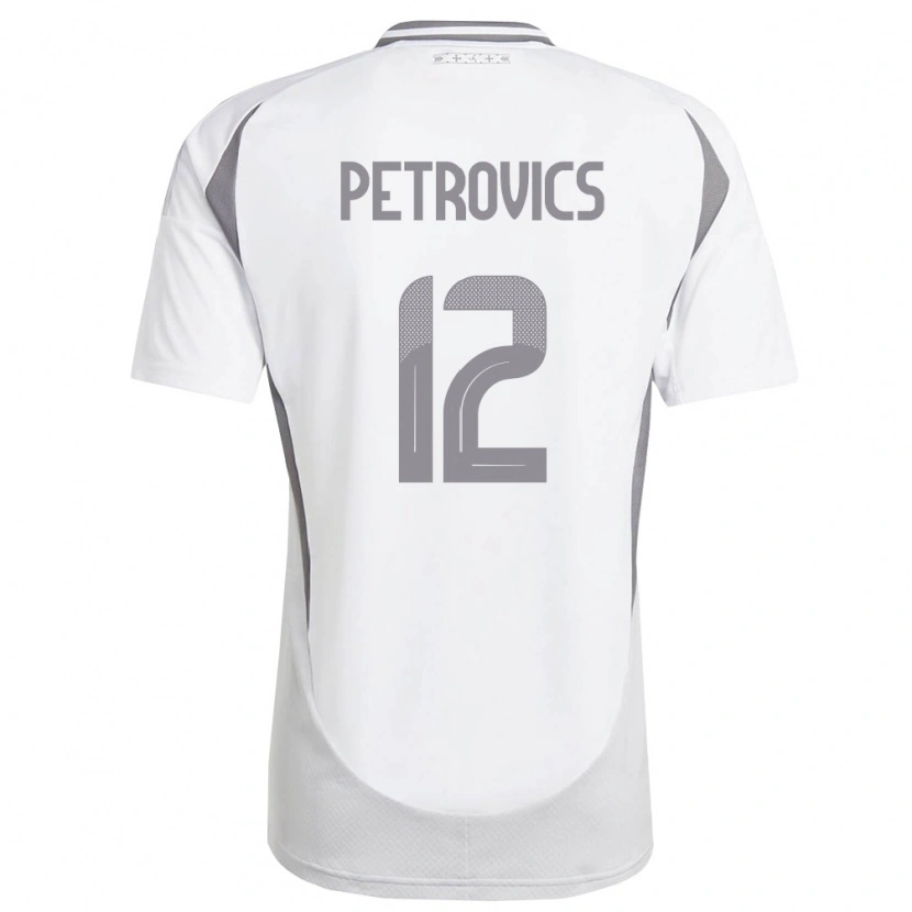 Danxen Hombre Camiseta Letonia Toms Petrovics #12 Blanco Gris Oscuro 2ª Equipación 26-28 La Camisa México