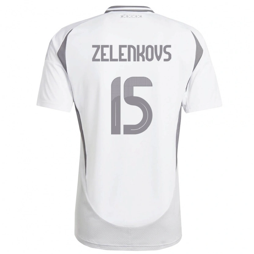 Danxen Hombre Camiseta Letonia Dmitrijs Zelenkovs #15 Blanco Gris Oscuro 2ª Equipación 26-28 La Camisa México