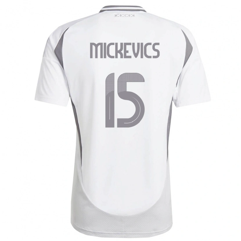 Danxen Hombre Camiseta Letonia Tomass Mickevics #15 Blanco Gris Oscuro 2ª Equipación 26-28 La Camisa México