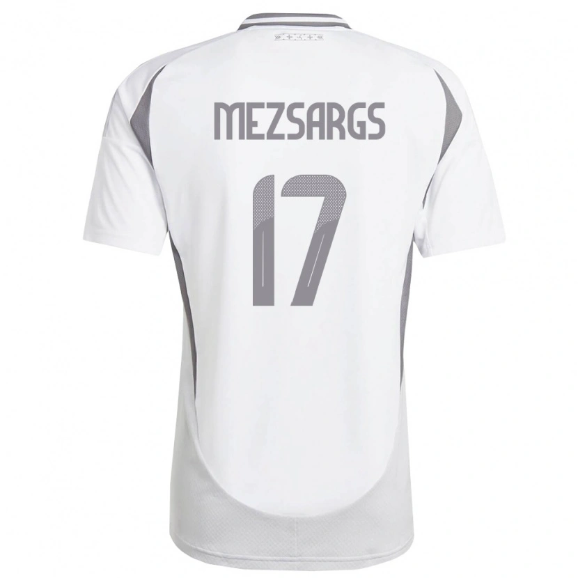 Danxen Hombre Camiseta Letonia Kristians Mezsargs #17 Blanco Gris Oscuro 2ª Equipación 26-28 La Camisa México
