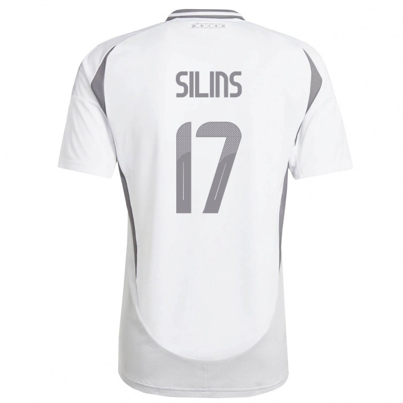 Danxen Hombre Camiseta Letonia Miks Silins #17 Blanco Gris Oscuro 2ª Equipación 26-28 La Camisa México