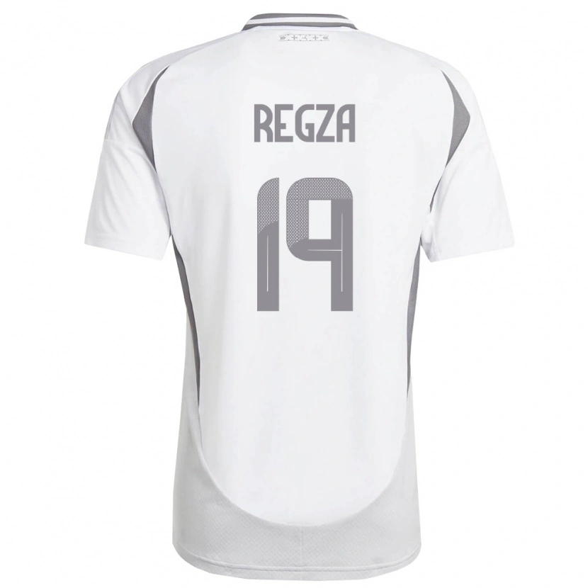 Danxen Hombre Camiseta Letonia Marko Regza #19 Blanco Gris Oscuro 2ª Equipación 26-28 La Camisa México