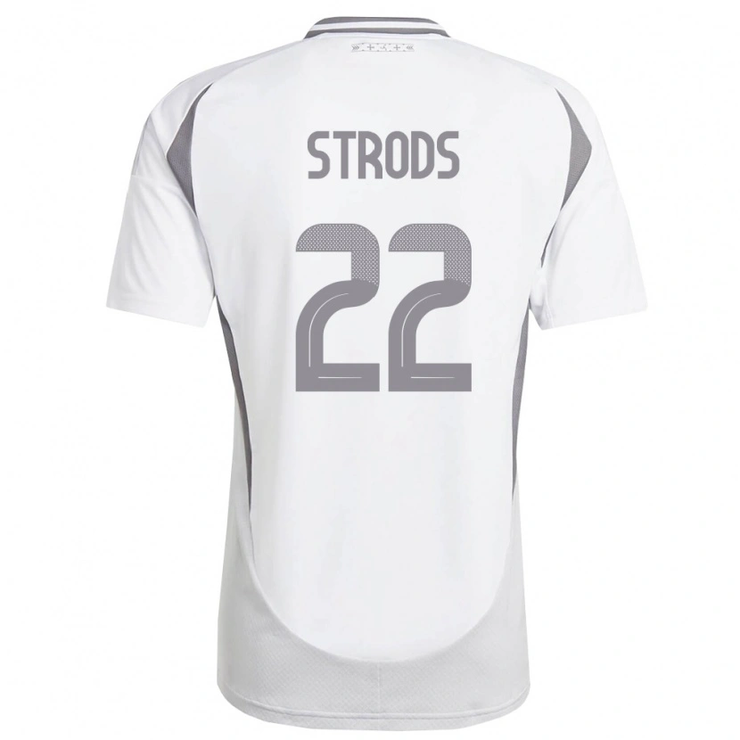 Danxen Hombre Camiseta Letonia Markuss Strods #22 Blanco Gris Oscuro 2ª Equipación 26-28 La Camisa México