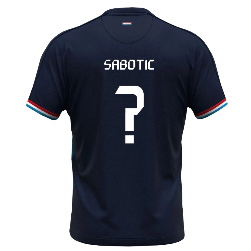 Danxen Hombre Camiseta Luxemburgo Dino Sabotic #0 Azul Real Rojo 2ª Equipación 26-28 La Camisa México