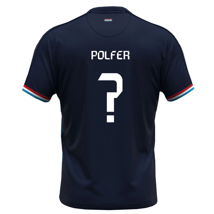 Danxen Hombre Camiseta Luxemburgo Jona Polfer #0 Azul Real Rojo 2ª Equipación 26-28 La Camisa México