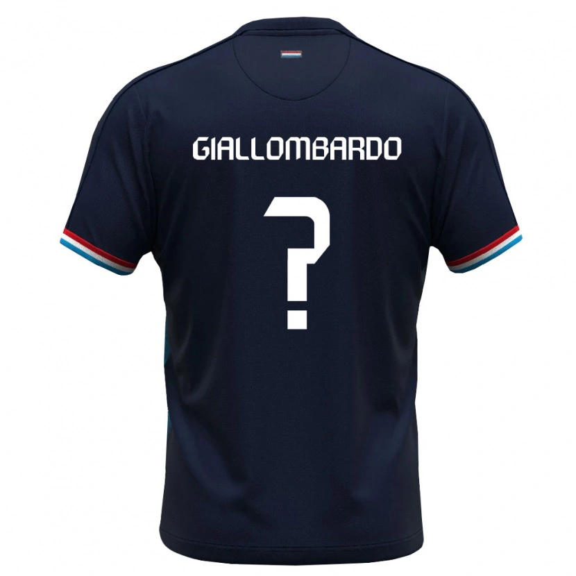 Danxen Hombre Camiseta Luxemburgo Matteo Giallombardo #0 Azul Real Rojo 2ª Equipación 26-28 La Camisa México