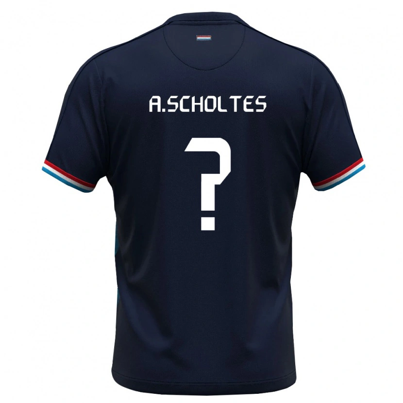 Danxen Hombre Camiseta Luxemburgo Adriano De Oliveira Scholtes #0 Azul Real Rojo 2ª Equipación 26-28 La Camisa México