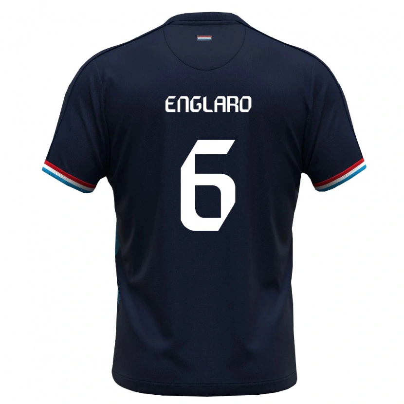 Danxen Hombre Camiseta Luxemburgo Ivan Englaro #6 Azul Real Rojo 2ª Equipación 26-28 La Camisa México