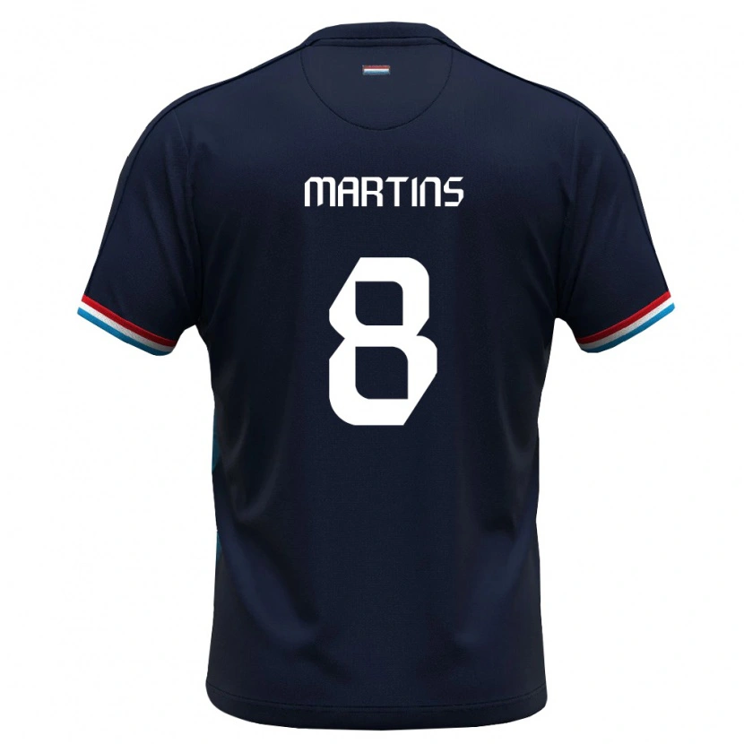 Danxen Hombre Camiseta Luxemburgo Christopher Martins #8 Azul Real Rojo 2ª Equipación 26-28 La Camisa México