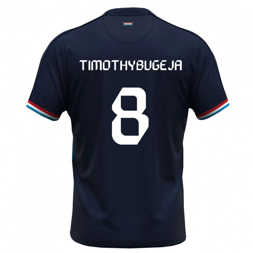 Danxen Hombre Camiseta Luxemburgo Gabriel Timothy Bugeja #8 Azul Real Rojo 2ª Equipación 26-28 La Camisa México