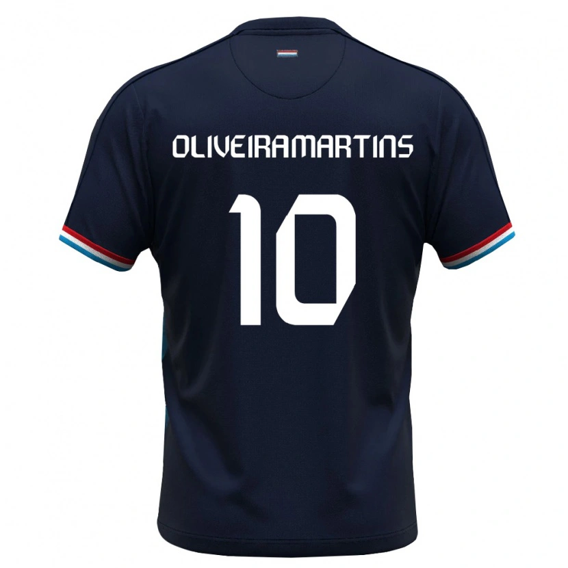 Danxen Hombre Camiseta Luxemburgo Tiago Oliveira Martins #10 Azul Real Rojo 2ª Equipación 26-28 La Camisa México