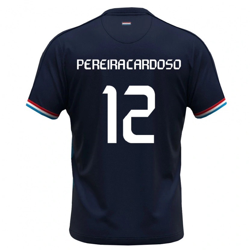 Danxen Hombre Camiseta Luxemburgo Tiago Pereira Cardoso #12 Azul Real Rojo 2ª Equipación 26-28 La Camisa México