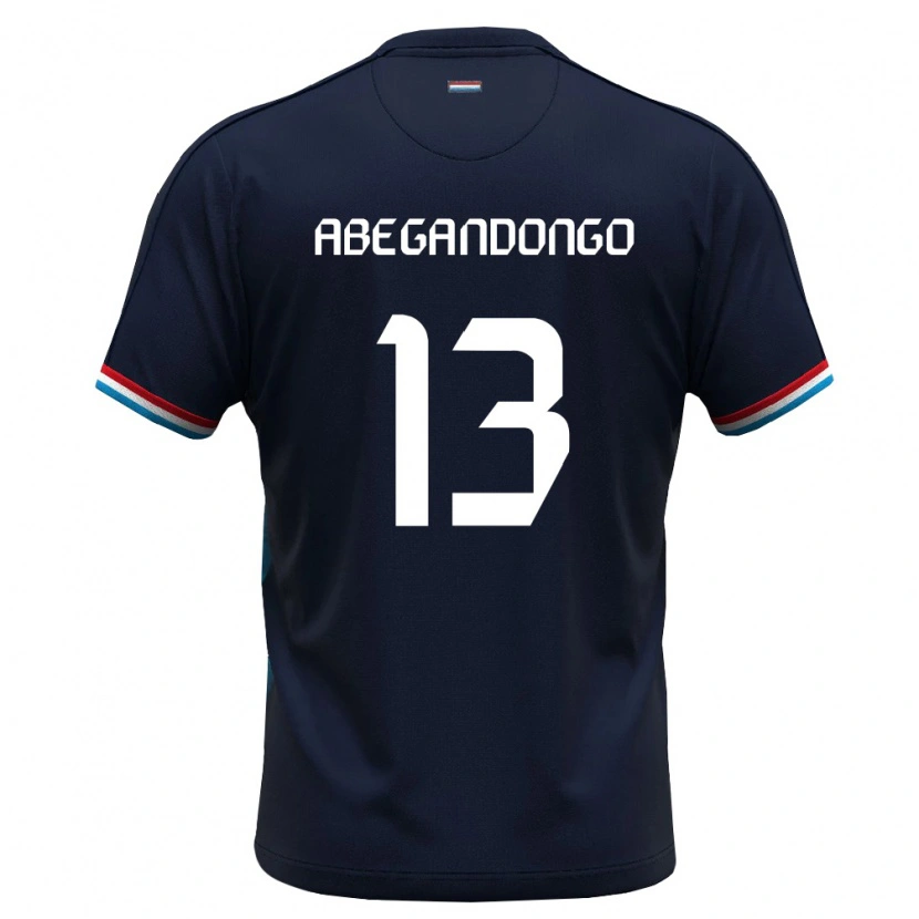 Danxen Hombre Camiseta Luxemburgo Prince Abega Ndongo #13 Azul Real Rojo 2ª Equipación 26-28 La Camisa México